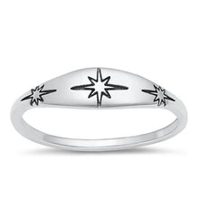 Load image into Gallery viewer, Sterling Silver Oxidized North Star Ring