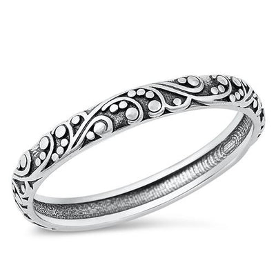 Sterling Silver Oxidized Bali Ring