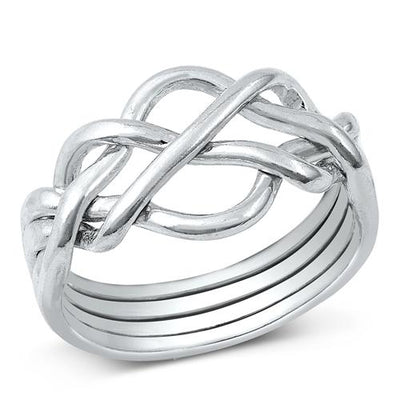 Sterling Silver High Polish Puzzle Ring-1
