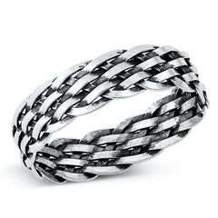 Sterling Silver Oxidized Ring-6mm