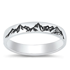 Sterling Silver Oxidized Mountain Ring