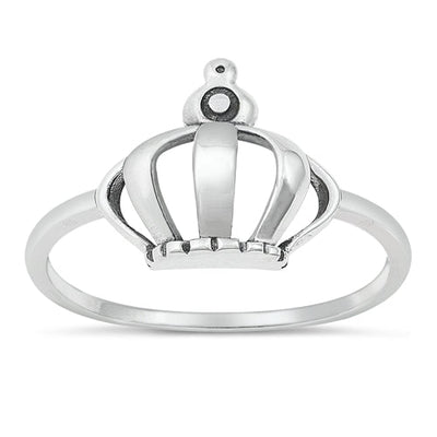 Sterling Silver Oxidized Royal Crown Ring