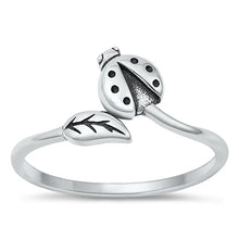 Load image into Gallery viewer, Sterling Silver Oxidized Ladybug Ring