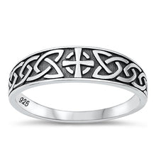 Load image into Gallery viewer, Sterling Silver Oxidized Celtic Cross Ring