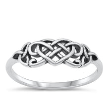 Load image into Gallery viewer, Sterling Silver Oxidized Celtic Heart Ring
