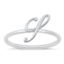Load image into Gallery viewer, Sterling Silver Rhodium Plated Alphabet S Ring