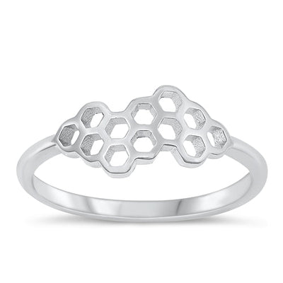 Sterling Silver Oxidized Honeycomb Ring