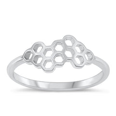Sterling Silver Oxidized Honeycomb Ring