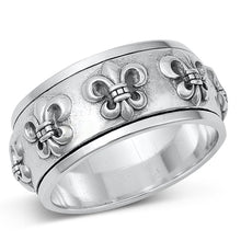 Load image into Gallery viewer, Sterling Silver Oxidized Fleur De Lis Ring