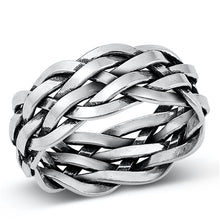 Load image into Gallery viewer, Sterling Silver 9.4mm High Polish Basket Weave Ring
