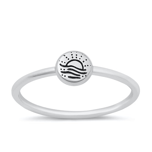 Sterling Silver Oxidized Sunset Beach Ring