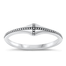 Load image into Gallery viewer, Sterling Silver Oxidized Cross Ring-4.3mm