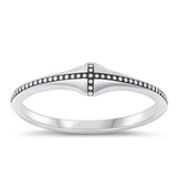 Sterling Silver Oxidized Cross Ring-4.3mm