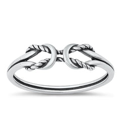 Sterling Silver Oxidized Rope Knot Ring