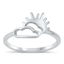 Load image into Gallery viewer, Sterling Silver Oxidized Sun and Cloud Ring