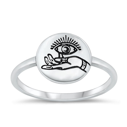 Sterling Silver Oxidized Eye Ring