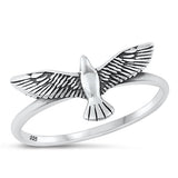 Sterling Silver Oxidized Bird Ring-8.5mm