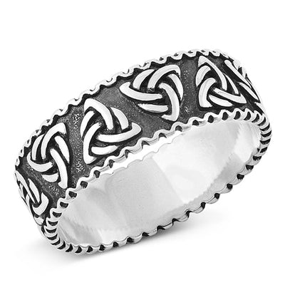 Sterling Silver Oxidized 7mm Celtic Ring