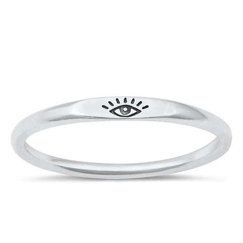 Sterling Silver Oxidized Small Eye Ring