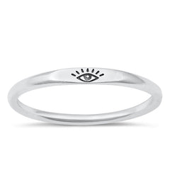 Sterling Silver Oxidized Small Eye Ring