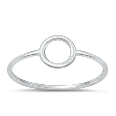 Sterling Silver Oxidized 7.6mm Circle Ring