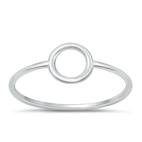 Sterling Silver Oxidized 7.6mm Circle Ring