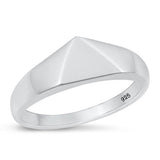 Sterling Silver Rhodium Plated Signet Plain Ring Face Height-7.7mm