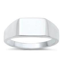 Load image into Gallery viewer, Sterling Silver Polished Signet Plain Ring Face Height-7.5mm