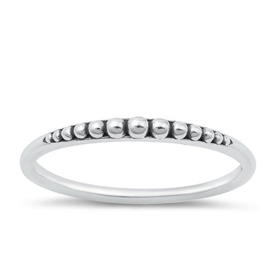 Sterling Silver Oxidized Bali Style Ring Face Height-2mm