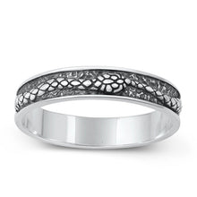 Load image into Gallery viewer, Sterling Silver Oxidized Snake Plain Ring Face Height-4.2mm