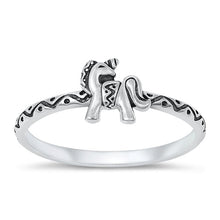 Load image into Gallery viewer, Sterling Silver Rhodium Plated Unicorn Ring
