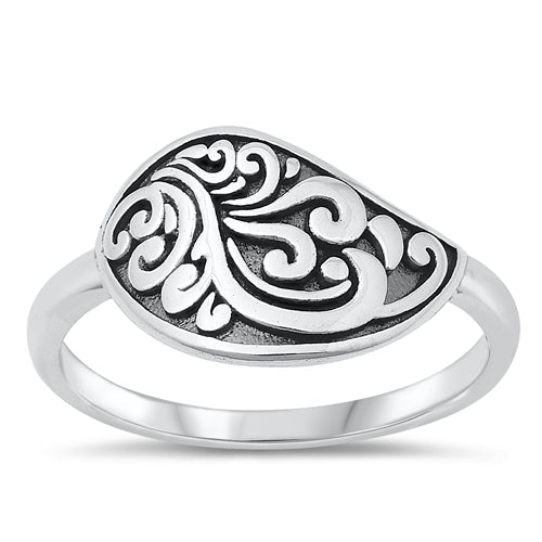 Sterling Silver Oxidized Ring-11.7mm