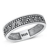 Sterling Silver Oxidized Dot Bali Ring-Face Height of 5.6mm