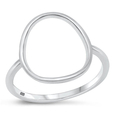 Sterling Silver Rhodium Plated Ring-16mm