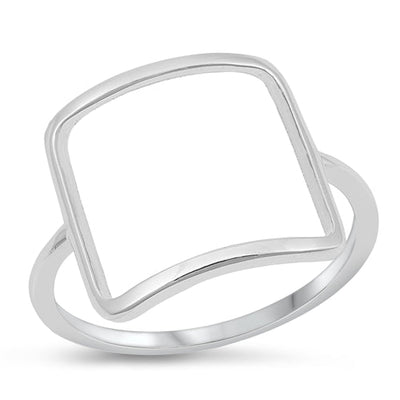 Sterling Silver Rhodium Plated Ring-16.2mm