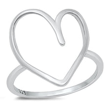 Load image into Gallery viewer, Sterling Silver Rhodium Plated Heart Ring
