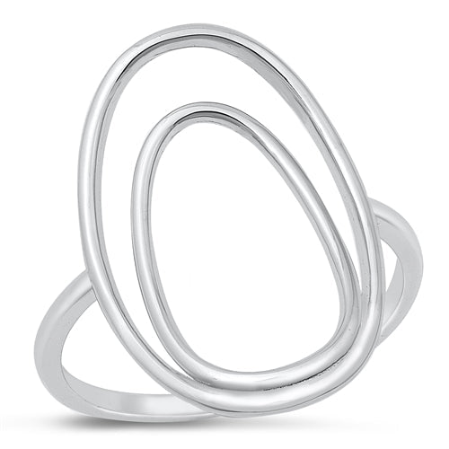 Sterling Silver Rhodium Plated Sphere Ring
