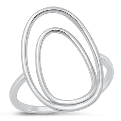 Sterling Silver Rhodium Plated Sphere Ring