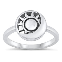 Load image into Gallery viewer, Sterling Silver Oxidized Moon and Sun Ring-11.7mm