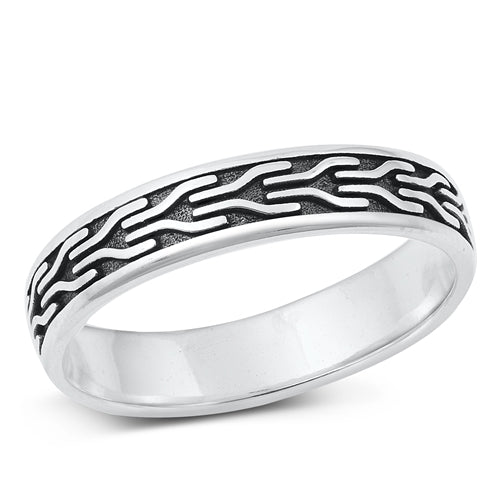 Sterling Silver Oxidized Design Band Ring