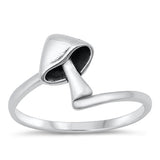 Sterling Silver Oxidized Mushroom Ring
