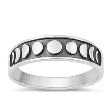 Load image into Gallery viewer, Sterling Silver Oxidized Moon Phases Ring-5.6mm