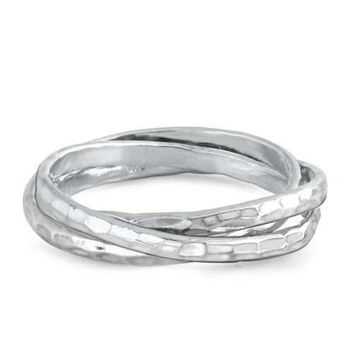 Sterling Silver Oxidized Triple Band Ring