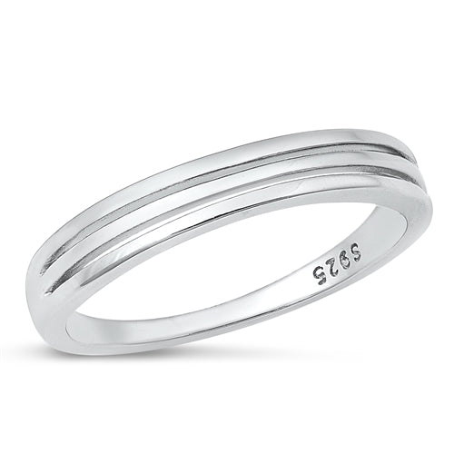 Sterling Silver Oxidized Ring-4.1mm