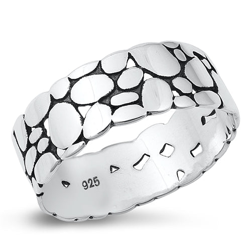Sterling Silver Oxidized Ring-7.7mm