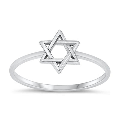 Sterling Silver Oxidized Star of David Ring