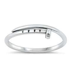 Sterling Silver Oxidized Nail Ring