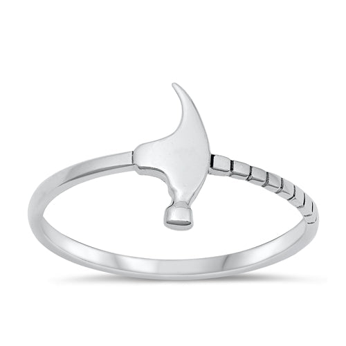 Sterling Silver Oxidized Hammer Ring