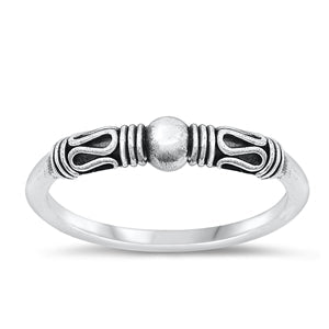 Sterling Silver Oxidized Bali Ring-3.6 mm
