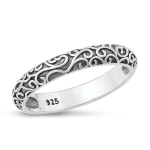 Sterling Silver Oxidized Filigree Ring
